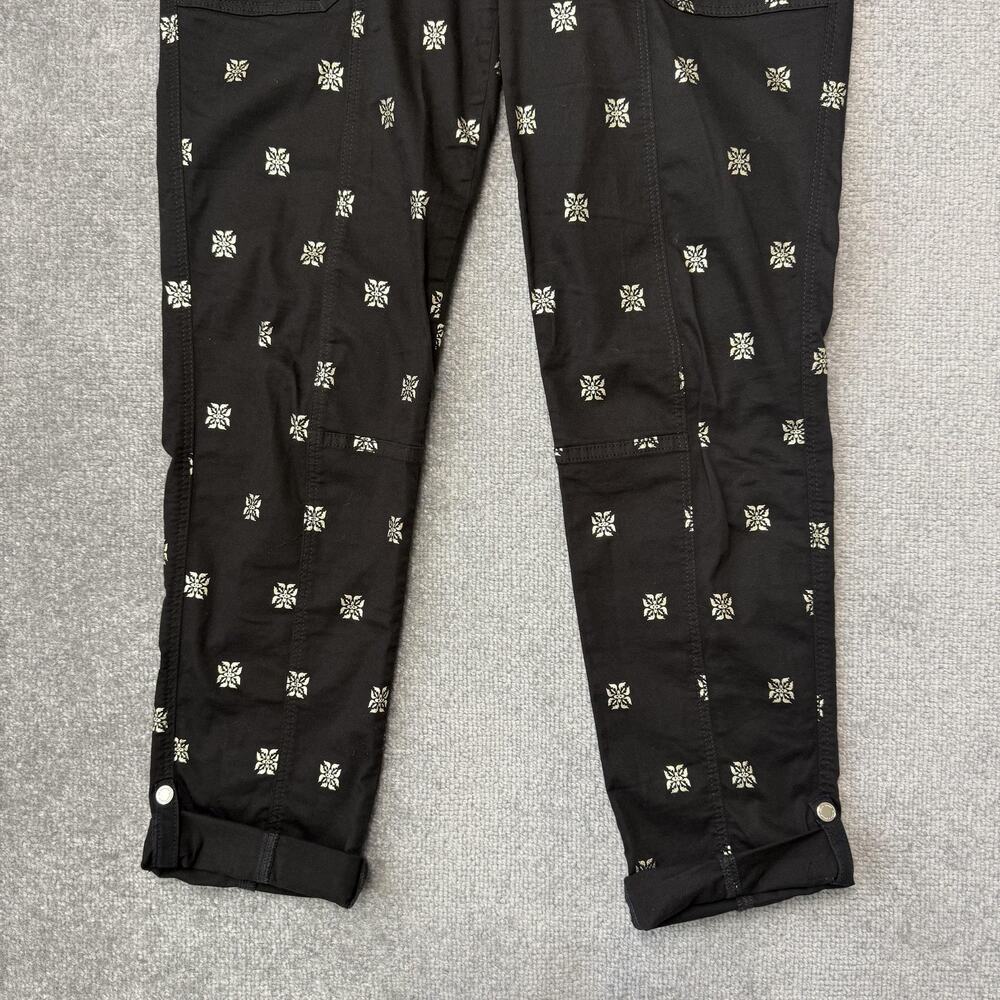 White House Black Market Pants Womens 8 Long Straight Crop Gold Metallic Print - Picture 3 of 12